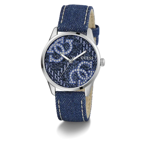 The Watch Boutique Guess G Stitch Blue Dial Analogue Watch