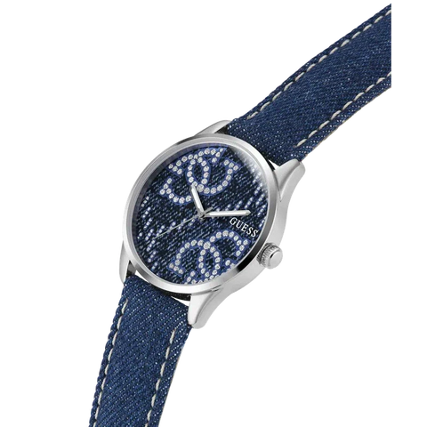 The Watch Boutique Guess G Stitch Blue Dial Analogue Watch
