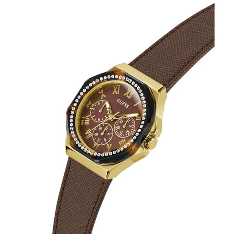 The Watch Boutique Guess Glaze Brown Dial Multifunction Watch