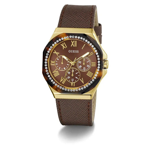 The Watch Boutique Guess Glaze Brown Dial Multifunction Watch
