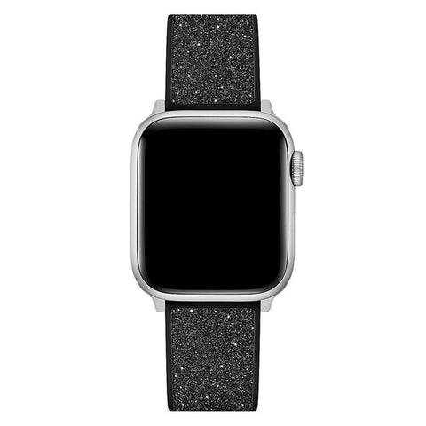 The Watch Boutique Guess Glitter Leather on Silicone Strap for Apple 38-40 mm Watch