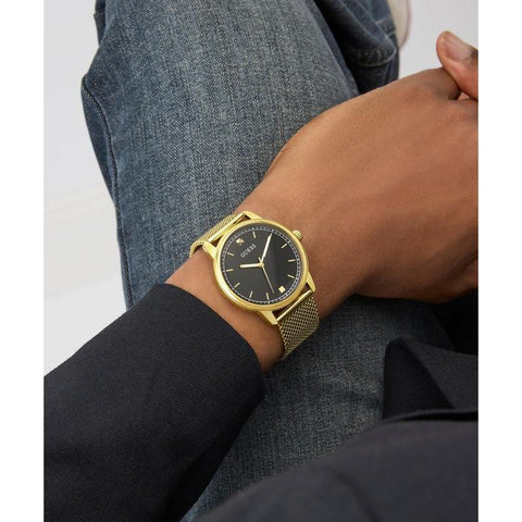 The Watch Boutique Guess Gold Tone Analog Watch with Diamond Dial