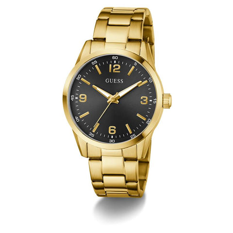 The Watch Boutique Guess Gold Tone Black Dial Quartz Analog Watch