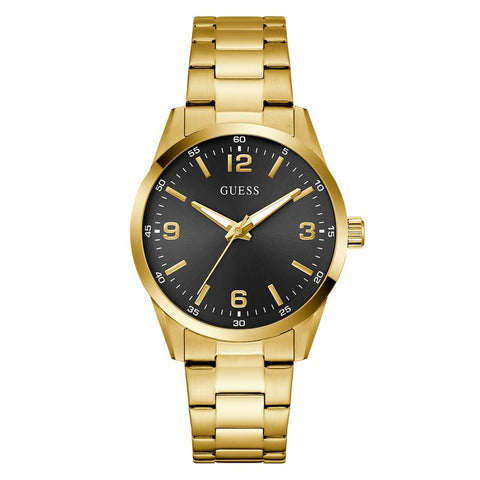 The Watch Boutique Guess Gold Tone Black Dial Quartz Analog Watch
