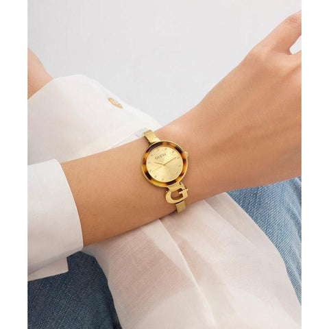 The Watch Boutique Guess Gold Tone Ladies Analog Watch Gift Set - Interchangeable Bezel