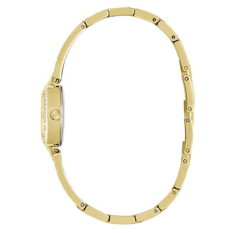 The Watch Boutique Guess Gold Tone Ladies Analog Watch with Crystal-Studded Bracelet