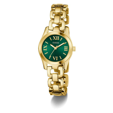 The Watch Boutique Guess Gold Tone Ladies Analog Watch with Green Dial
