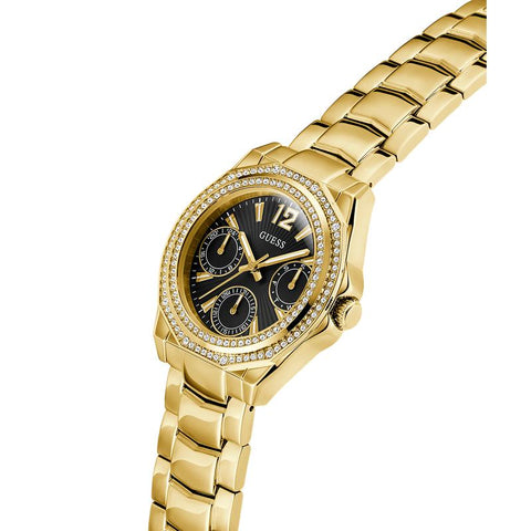 The Watch Boutique Guess Gold Tone Multi-Function Quartz Watch with Diamond Accents