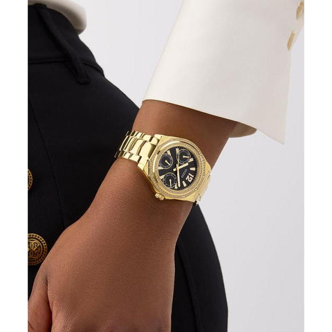 The Watch Boutique Guess Gold Tone Multi-Function Quartz Watch with Diamond Accents