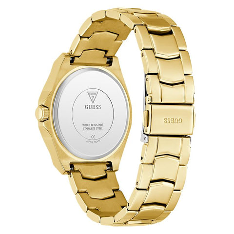 The Watch Boutique Guess Gold Tone Multi-Function Quartz Watch with Diamond Accents