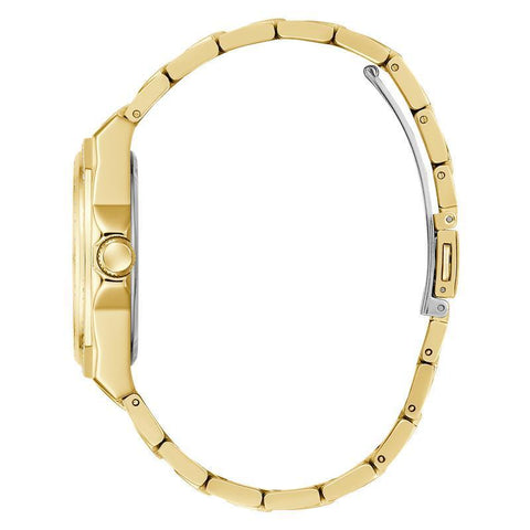 The Watch Boutique Guess Gold Tone Multi-Function Quartz Watch with Diamond Accents