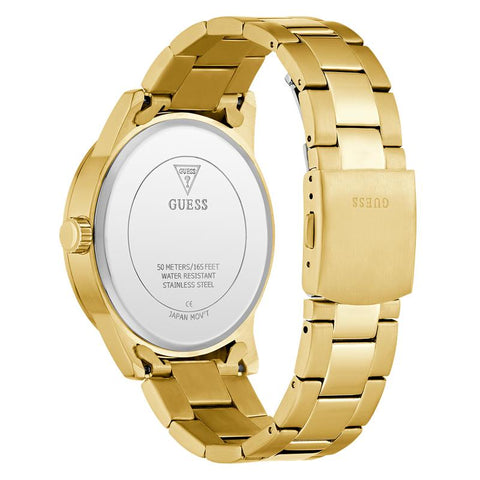 The Watch Boutique Guess Gold Tone Multi-Function Watch with Blue Dial