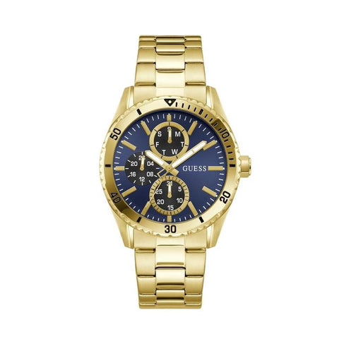 The Watch Boutique Guess Gold Velocity Blue Dial Men's Steel Watch
