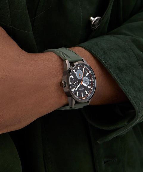 The Watch Boutique Guess Green Gunmetal Multi-Function Sport Stylish Watch