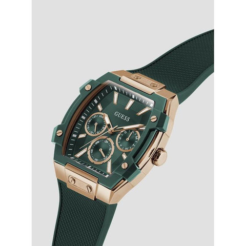 The Watch Boutique Guess Green Phoenix Men's Watch with Rose Gold Accents