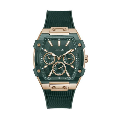 The Watch Boutique Guess Green Phoenix Men's Watch with Rose Gold Accents