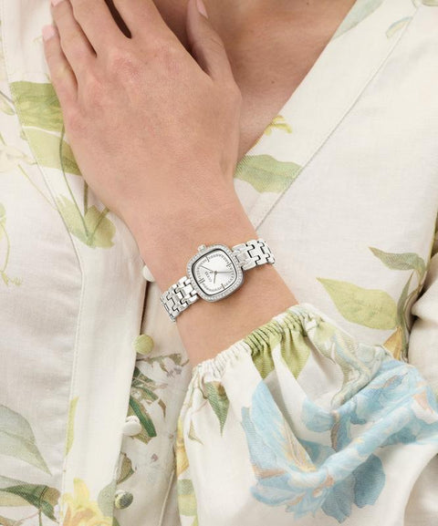 The Watch Boutique Guess Hazel Silver Tone Women's Analog Watch with Crystal Details