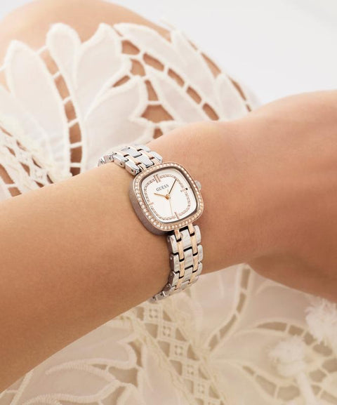 The Watch Boutique Guess Hazel Two-Tone Square Crystal-Embellished Ladies Watch