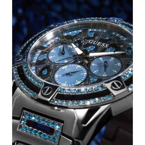 The Watch Boutique Guess King Animal Print Dial Multifunction Watch