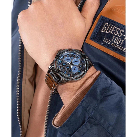 The Watch Boutique Guess King Animal Print Dial Multifunction Watch