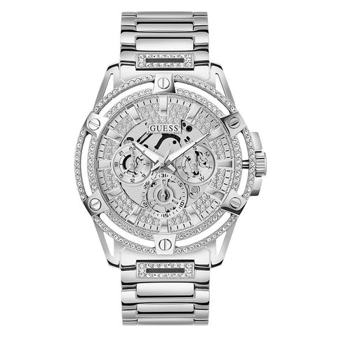 The Watch Boutique Guess King Silver Tone Multi-Function Gents Watch GW0497G1