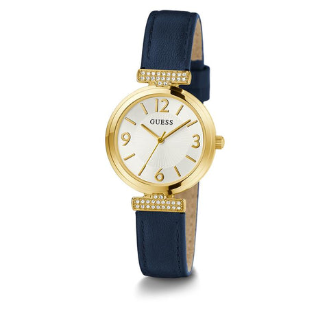 The Watch Boutique Guess Ladies Blue Gold Tone Analog Watch