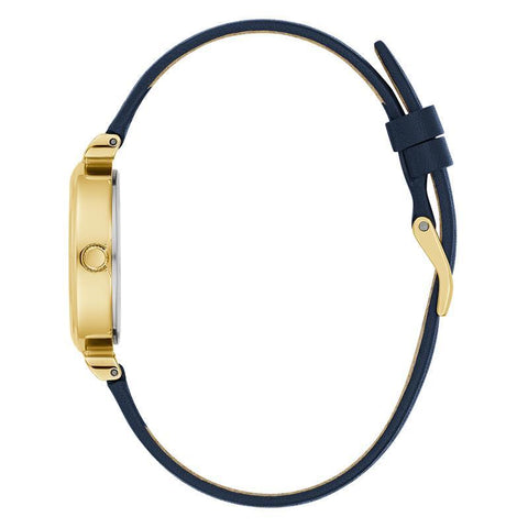 The Watch Boutique Guess Ladies Blue Gold Tone Analog Watch