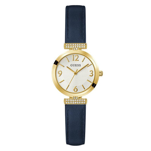 The Watch Boutique Guess Ladies Blue Gold Tone Analog Watch
