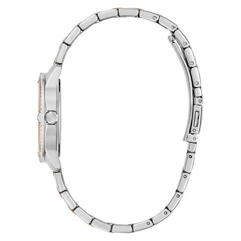The Watch Boutique Guess Ladies Colette 2-Tone Analog Watch with Mother-of-Pearl Dial