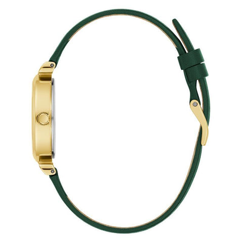 The Watch Boutique Guess Ladies Green Gold Tone Analog Watch