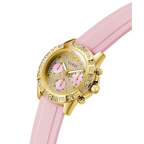 The Watch Boutique Guess Ladies Pink Gold Tone Analog Watch