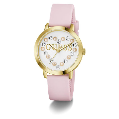 The Watch Boutique Guess Ladies Pink Gold Tone Analog Watch