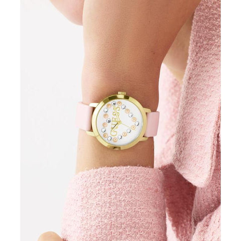 The Watch Boutique Guess Ladies Pink Gold Tone Analog Watch