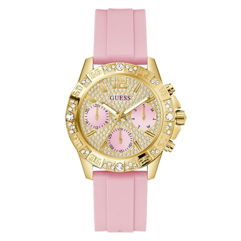The Watch Boutique Guess Ladies Pink Gold Tone Analog Watch