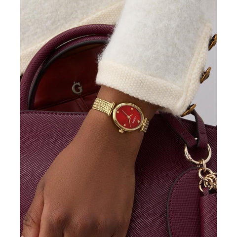 The Watch Boutique Guess Ladies Ruby Gold Tone Analog Watch