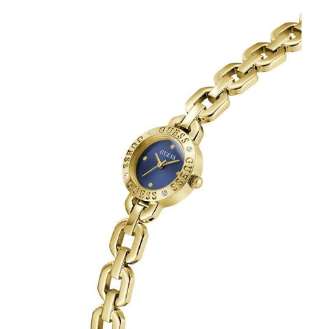 The Watch Boutique Guess Ladies Siren Gold Tone Analog Watch with Blue Dial