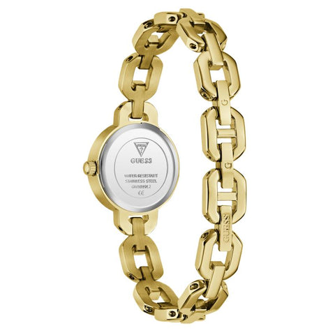 The Watch Boutique Guess Ladies Siren Gold Tone Analog Watch with Blue Dial