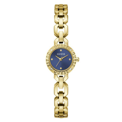 The Watch Boutique Guess Ladies Siren Gold Tone Analog Watch with Blue Dial