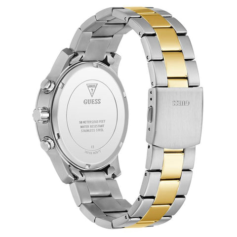 The Watch Boutique Guess Men's 2‑Tone Silver Gold Analog Watch with Green Dial