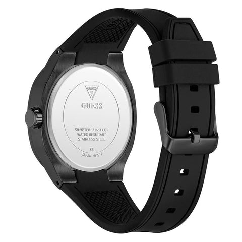 The Watch Boutique Guess Men's Black Analog Watch with Textured Dial