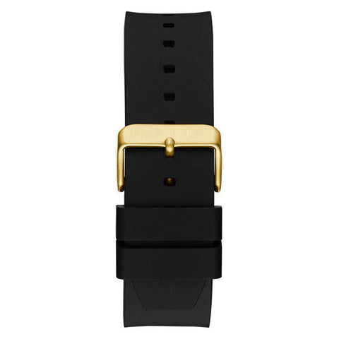 The Watch Boutique Guess Mens Black Gold Tone Analog Watch