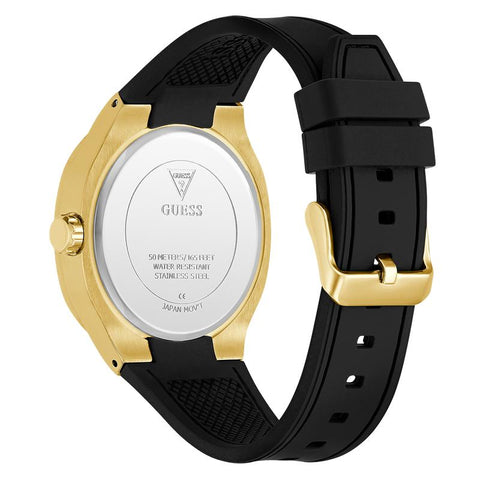 The Watch Boutique Guess Men's Black Gold‑Tone Analog Watch with Green Dial