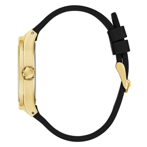 The Watch Boutique Guess Men's Black Gold‑Tone Analog Watch with Green Dial