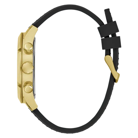 The Watch Boutique Guess Mens Black Gold Tone Multi-function Watch