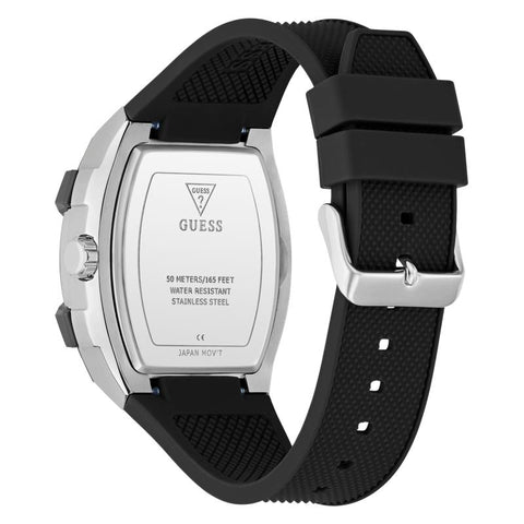 The Watch Boutique Guess Men's Black Strap Red Dial Multifunction Watch