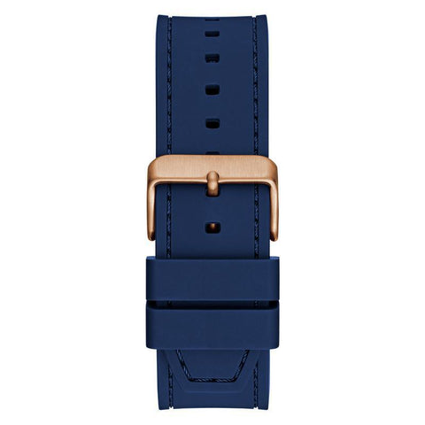 The Watch Boutique Guess Mens Blue Rose Gold Tone Analog Watch