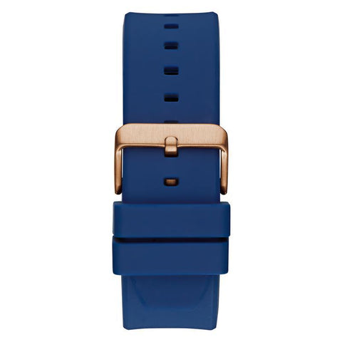 The Watch Boutique Guess Mens Blue Rose Gold Tone Multi-function Watch