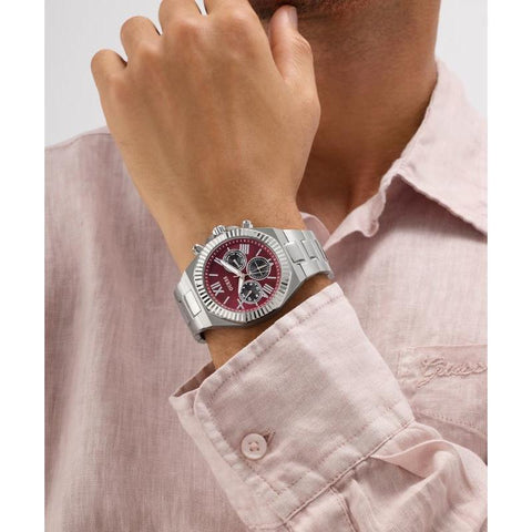 The Watch Boutique Guess Men's Equity Silver Tone Analog Watch