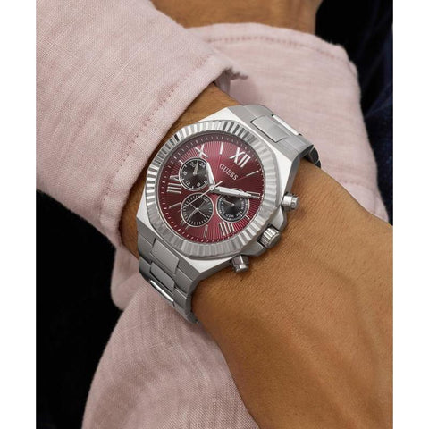 The Watch Boutique Guess Men's Equity Silver Tone Analog Watch