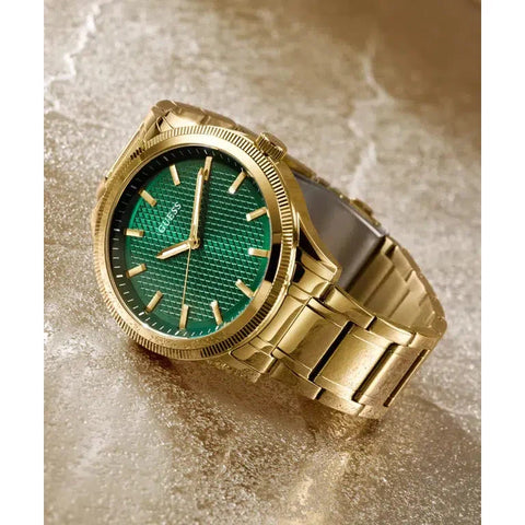 The Watch Boutique Guess Mens Gold Tone Analog Watch GW0626G2